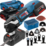 BOSCH GOP 18V-28 Multicutter brushless, cu 2 acumulatori, Li-Ion, 5Ah + Accesorii + L-BOXX