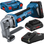 BOSCH GSC 18V-16 E Foarfeca pentru tabla cu 2 acumulatori Li-Ion, 4Ah ProCore + Incarcator 4Ah + L-BOXX