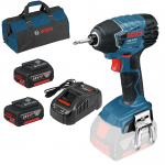 BOSCH GDR 18 V-LI (SOLO) Surubelnita cu impact Li-Ion, 160Nm +  SET PRO-MIX - Incarcator GAL1880CV + 2 acu 18V, 5Ah + Geanta textil mediu