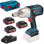 BOSCH GDS 18 V-LI HT (SOLO) Surubelnita cu impact Li-Ion, 650Nm +  Set 3 acumulatori Li-Ion, 18V, 5Ah + Incarcator + L-BOXX 136