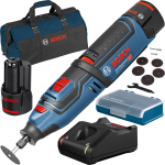 BOSCH GRO 12V-35 Multifunctional rotativ cu 2 acumulatori Li-Ion, 2Ah + Geanta textil mediu