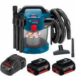 BOSCH GAS 18V-10 L (SOLO) Aspirator 18V +  Set 2 acumulatori 5Ah CoolPack + Incarcator