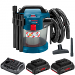 BOSCH GAS 18V-10 L (SOLO) Aspirator 18V +  Set 2 acumulatori 4Ah ProCore + Incarcator dublu Li-Ion, 12-18V + Geanta textil