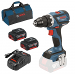 BOSCH GSR 18 V-EC (SOLO) Masina de gaurit si insurubat brushless, Li-Ion, 60Nm +  SET PRO-MIX - Incarcator GAL1880CV + 2 acu 18V, 5Ah + Geanta textil mediu