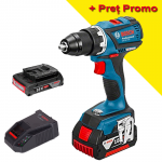 BOSCH GSR 18 V-EC Masina de gaurit si insurubat brushless, cu 2 acumulatori Li-Ion, 2Ah, 60Nm