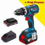 BOSCH GSB 18 V-EC Masina de gaurit cu percutie brushless, cu 2 acumulatori Li-Ion, 2Ah, 60Nm