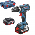 BOSCH GSB 18 V-EC Masina de gaurit cu percutie brushless, cu 2 acumulatori Li-Ion, 5Ah, 60Nm + L-BOXX