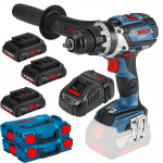 BOSCH GSR 18V-110 C (SOLO) Masina de gaurit si insurubat brushless Li-Ion, 110Nm + L-BOXX +  Set 3 acumulatori Li-Ion, 18V, 4Ah ProCore + Incarcator + L-BOXX 102