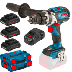 BOSCH GSB 18V-110 C Masina de gaurit cu percutie brushless Li-Ion, 110Nm + L-BOXX +   Set 3 acumulatori Li-Ion, 18V, 4Ah ProCore + Incarcator rapid de 8Ah GAL1880CV + L-BOXX 102