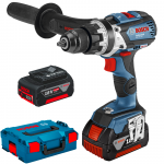 BOSCH GSB 18V-110 C Masina de gaurit cu percutie brushless cu 2 acumulatori Li-Ion, 5Ah, 110Nm + L-BOXX