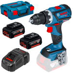 BOSCH GSR 18V-60 C Masina de gaurit si insurubat brushless, Li-Ion, 60Nm +  Set 2 acumulatori 5Ah CoolPack + Incarcator + L-BOXX