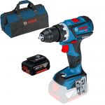 BOSCH GSR 18V-60 C Masina de gaurit si insurubat brushless, Li-Ion, 60Nm +  Acumulator 5Ah CoolPack (Fara incarcator!) + Geanta textil mediu