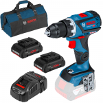 BOSCH GSR 18V-60 C Masina de gaurit si insurubat brushless, Li-Ion, 60Nm +  Set 2 acumulatori 4Ah ProCore + Incarcator + Geanta textil mediu