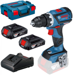 BOSCH GSR 18V-60 C Masina de gaurit si insurubat brushless, Li-Ion, 60Nm + Set 2 acumulatori 2Ah + Incarcator + L-BOXX