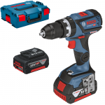 BOSCH GSB 18V-60 C Masina de gaurit cu percutie brushless cu 2 acumulatori Li-Ion, 5Ah, 60Nm + L-BOXX