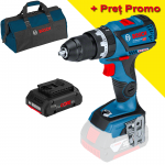 BOSCH GSB 18V-60 C Masina de gaurit cu percutie brushless, Li-Ion, 60Nm + Acumulator 4Ah ProCore (Fara incarcator!) + Geanta textil mediu