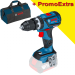 BOSCH GSB 18V-60 C (SOLO) Masina de gaurit cu percutie brushless, Li-Ion, 60Nm, fara acumulator in set +  Geanta textil mediu Bosch Professional (lungime: 45 cm)