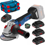 BOSCH GWS 18V-10 SC (SOLO) Polizor unghiular brushless, cu regulator, Li-Ion, diametru disc 150 + L-BOXX +  Set 3 acumulatori Li-Ion, 18V, 4Ah ProCore + Incarcator + L-BOXX 102