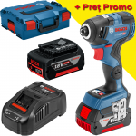 BOSCH GDR 18V-200 C Surubelnita cu impact brushless, cu 2 acumulatori Li-Ion, 5Ah, 200Nm + L-BOXX