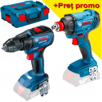 BOSCH GSR 18V-50 Masina de gaurit si insurubat brushless + GDX 180-LI Masina de insurubat cu impact, 180Nm + L-BOXX