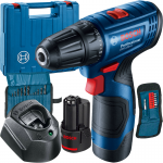 BOSCH GSR 120-LI Masina de gaurit si insurubat cu 2 acumulatori Li-Ion, 2Ah, 30Nm + Valiza + Set 23 accesorii (Produs cu ambalaj deteriorat!)