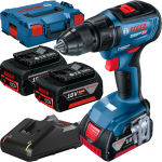 BOSCH GSR 18V-50 (SOLO) Masina de gaurit si insurubat brushless, Li-Ion, 50Nm +  Set 3 acumulatori Li-Ion, 18V, 5Ah + Incarcator + L-BOXX 136