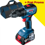 BOSCH GSR 18V-50 (SOLO) Masina de gaurit si insurubat brushless, Li-Ion, 50Nm +  Acumulator 5Ah CoolPack (Fara incarcator!) + Geanta textil mediu