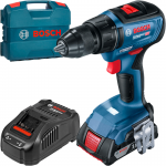 BOSCH GSR 18V-50 Masina de gaurit si insurubat brushless cu 1 acumulator Li-Ion, 2Ah, 50Nm, cu incarcator rapid de 8Ah GAL1880CV + Valiza L-CASE