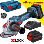 BOSCH GWX 18V-15 SC Polizor unghiular cu regulator brushless BITURBO, cu 2 acumulatori ProCore Li-Ion, 8Ah, diametru disc 125 mm, + L-BOXX, cu X-LOCK