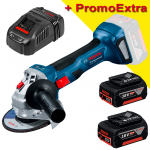 BOSCH GWS 180-LI Polizor unghiular brushless Li-Ion, diametru disc 125 mm +  Set 2 acumulatori 5Ah CoolPack + Incarcator rapid de 8Ah GAL1880CV