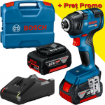 BOSCH GDR 18V-200 Surubelnita cu impact brushless, cu 2 acumulatori CoolPack Li-Ion, 4Ah, 200Nm + Valiza L-CASE