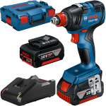 BOSCH GDX 18V-200 Masina de insurubat cu impact brushless, cu 2 acumulatori Cool Pack Li-Ion, 4Ah, 200Nm + L-BOXX