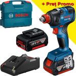 BOSCH GDX 18V-200 Masina de insurubat cu impact brushless, cu 2 acumulatori Cool Pack Li-Ion, 4Ah, 200Nm + Valiza L-CASE