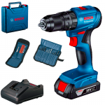 BOSCH GSB 185-LI Masina de gaurit cu percutie brushless cu 1 acumulator Li-Ion, 2Ah, 50Nm + Valiza + Accesorii