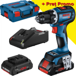 BOSCH GSR 18V-90 C Masina de gaurit si insurubat brushless cu 2 acumulatori Li-Ion, 4Ah ProCore, 64Nm + L-BOXX