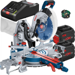 BOSCH GCM 18V-305 GDC Ferastrau circular stationar brushless BITURBO cu 2 acumulatori Li-Ion, 12Ah + Incarcator rapid de 16Ah