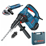 BOSCH GBH 3-28 DFR Ciocan rotopercutor SDS-plus 800 W, 3.1 J + GWS 7-115 E Polizor unghiular cu regulator