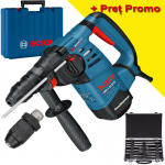 BOSCH GBH 3-28 DFR Ciocan rotopercutor SDS-plus 800 W, 3.1 J +  Set mixt 11 accesorii SDS-PLUS