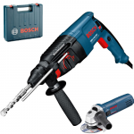 BOSCH GBH 2-26 DRE Ciocan rotopercutor SDS-plus 800 W, 2.7 J + GWS 850 CE Polizor unghiular cu regulator