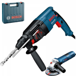 BOSCH GBH 2-26 DRE Ciocan rotopercutor SDS-plus 800 W, 2.7 J + GWS 7-115 Polizor unghiular