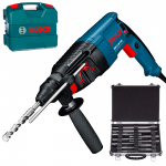 BOSCH GBH 2-26 DRE Ciocan rotopercutor SDS-plus 800 W, 2.7 J +  Set mixt 11 accesorii SDS-PLUS