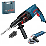 BOSCH GBH 2-26 DFR Ciocan rotopercutor SDS-plus 800 W, 2.7J + GWS 7-115 Polizor unghiular