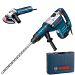 BOSCH GBH 8-45 DV Ciocan rotopercutor SDS-max 1500 W, 12.5 J + GWS 7-125 Polizor unghiular