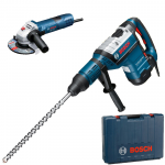 BOSCH GBH 8-45 DV Ciocan rotopercutor SDS-max 1500 W, 12.5 J + GWS 7-115 E Polizor unghiular cu regulator