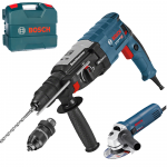 BOSCH GBH 2-28 F Ciocan rotopercutor SDS-plus 880 W, 3.2 J + GWS 850 CE Polizor unghiular cu regulator