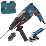 BOSCH GBH 2-28 F Ciocan rotopercutor SDS-plus 880 W, 3.2 J + GWS 7-115 E Polizor unghiular cu regulator