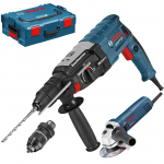 BOSCH GBH 2-28 F Ciocan rotopercutor SDS-plus 880 W, 3.2 J + L-BOXX + GWS 850 CE Polizor unghiular cu regulator