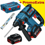 BOSCH GBH 18 V-EC  Ciocan rotopercutor brushless, cu 2 acumulatori Li-Ion, 4Ah, 1.7J + L-BOXX +  Nivela de aluminiu cu magnet 800 mm UNIOR