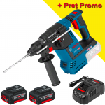 BOSCH GBH 18V-26 (SOLO) Ciocan rotopercutor brushless, Li-Ion, 2.6J +  SET PRO-MIX - Incarcator GAL1880CV + 2 acu 18V, 5Ah