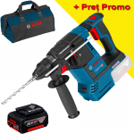 BOSCH GBH 18V-26 (SOLO) Ciocan rotopercutor brushless, Li-Ion, 2.6J +  Acumulator 5Ah CoolPack (Fara incarcator!) + Geanta textil mediu